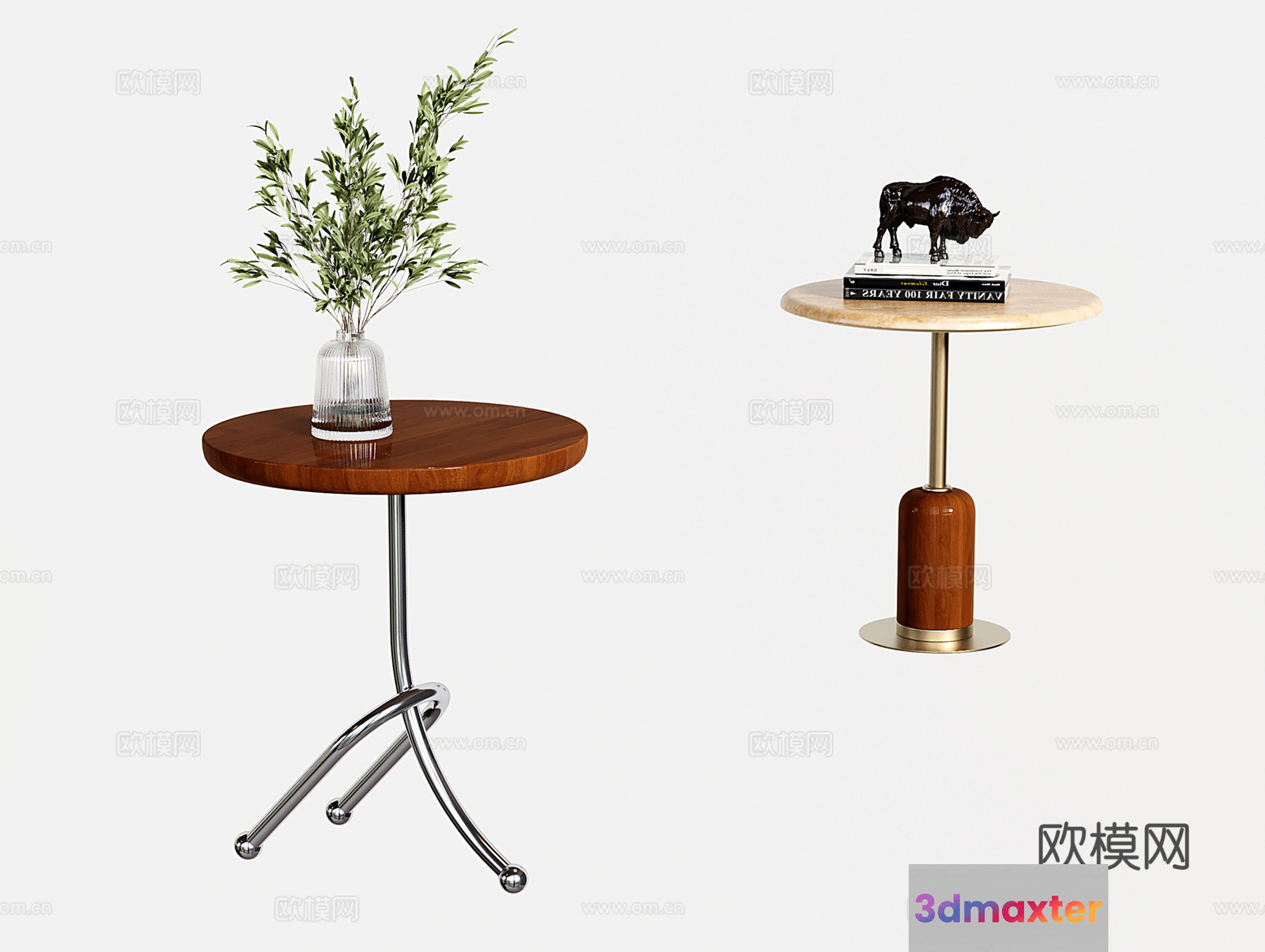 Two End Tables 3D Model - 8343 - VRAY Render