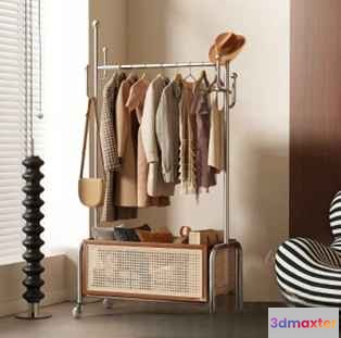 Modern Metal Clothing Rack 3D Model - 8679 - VRAY Render