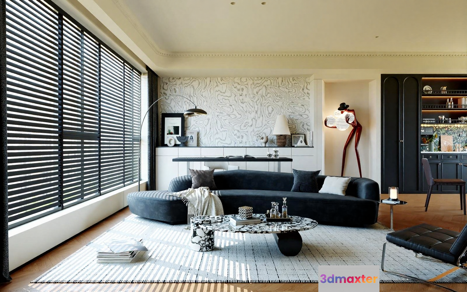 Modern Living Room 3D Model - 5059 - VRAY Render