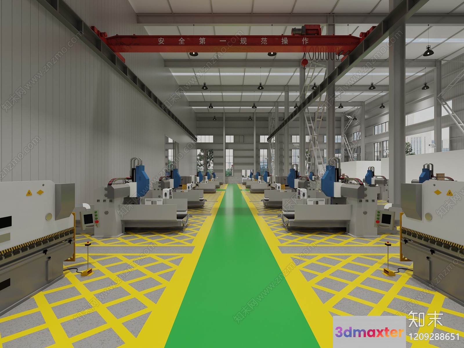 Modern Factory Floor 3D Model - 17458 - VRAY Render