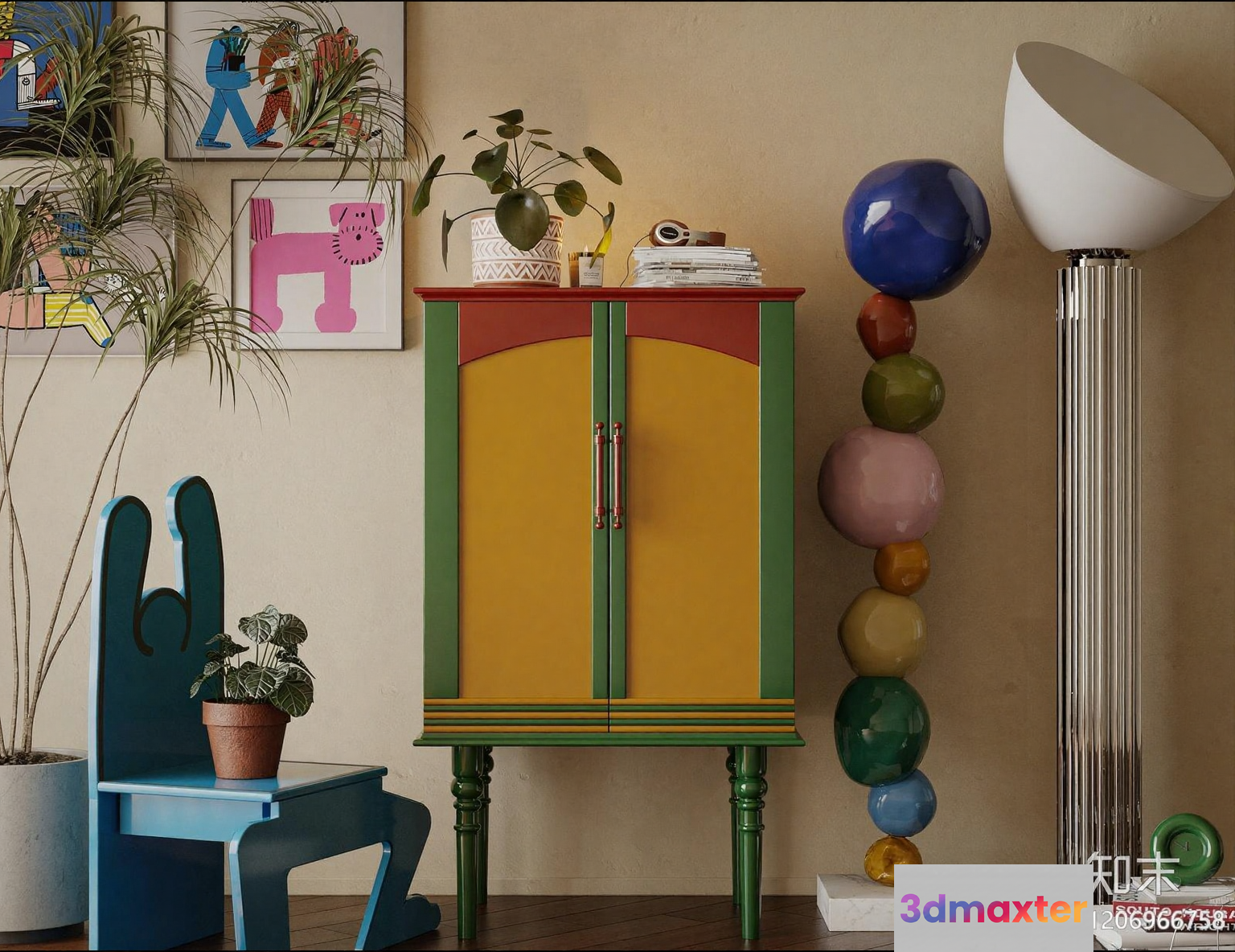 Cozy Living Room 3D Model - 4404 - VRAY Render
