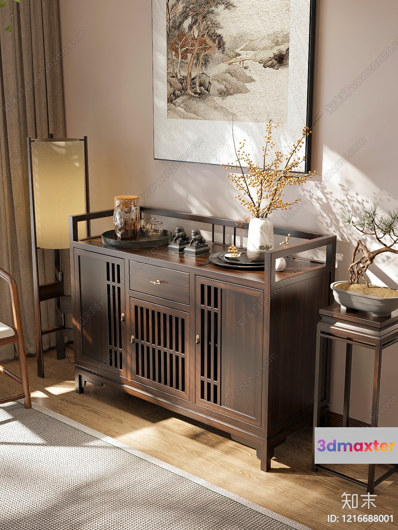 Wooden Cabinet 3D Model - 15629 - VRAY Render