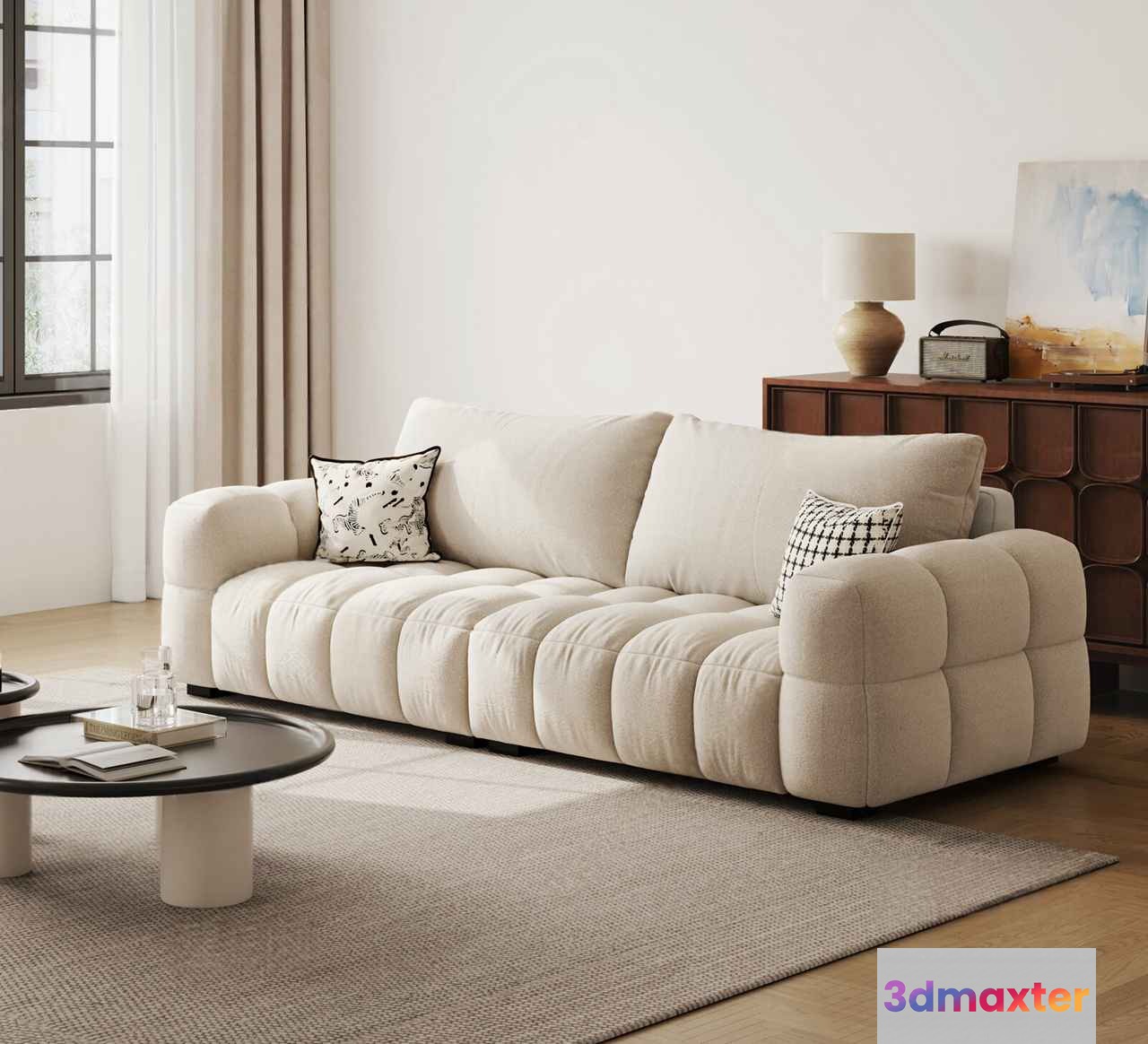 Modern White Sofa 3D Model - 8447 - CORONA Render