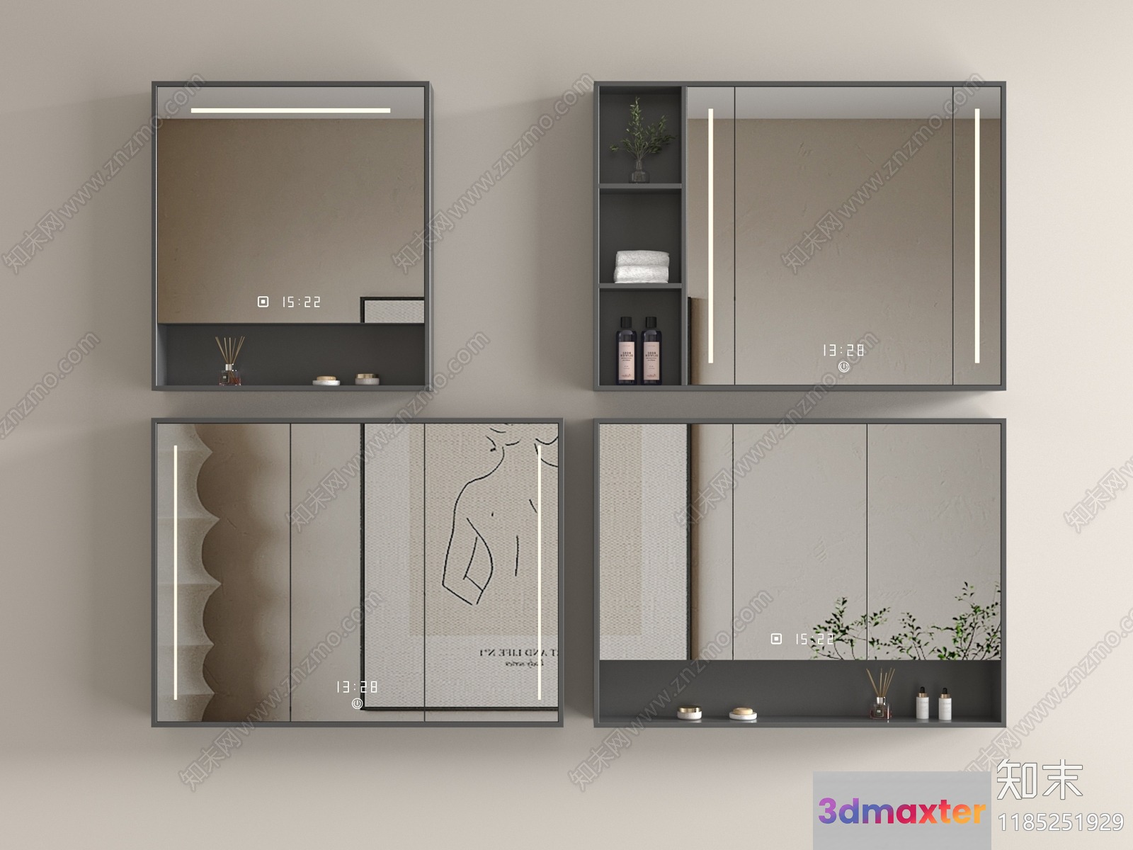 Modern Bathroom Cabinets 3D Model - 18817 - VRAY Render