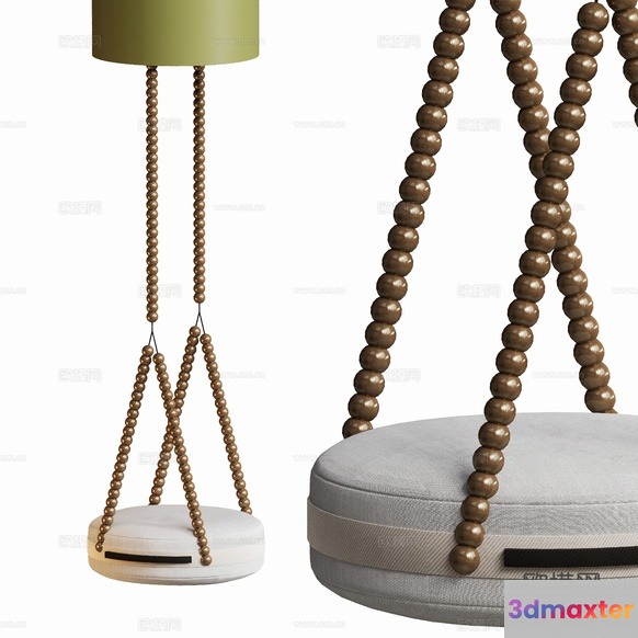 Gold Beaded Lamp 3D Model - 19800 - VRAY Render