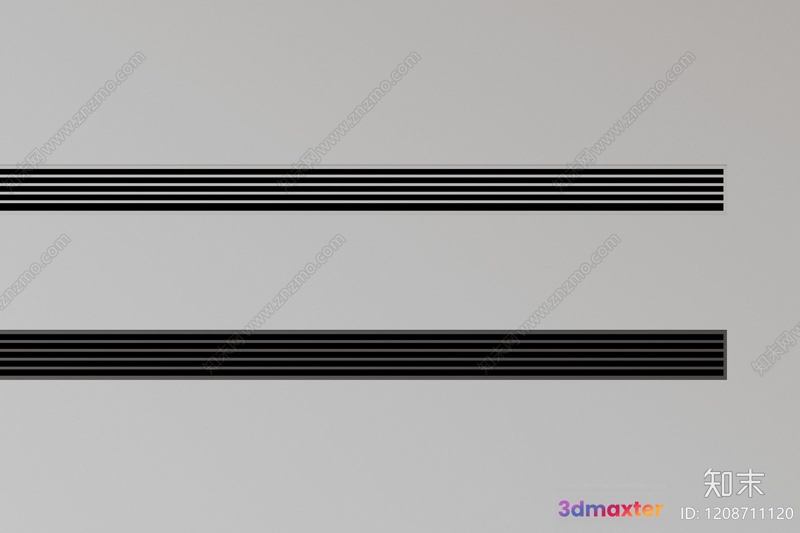 A Grey Background With Black Horizontal Lines 3D Model - 19459 - VRAY Render
