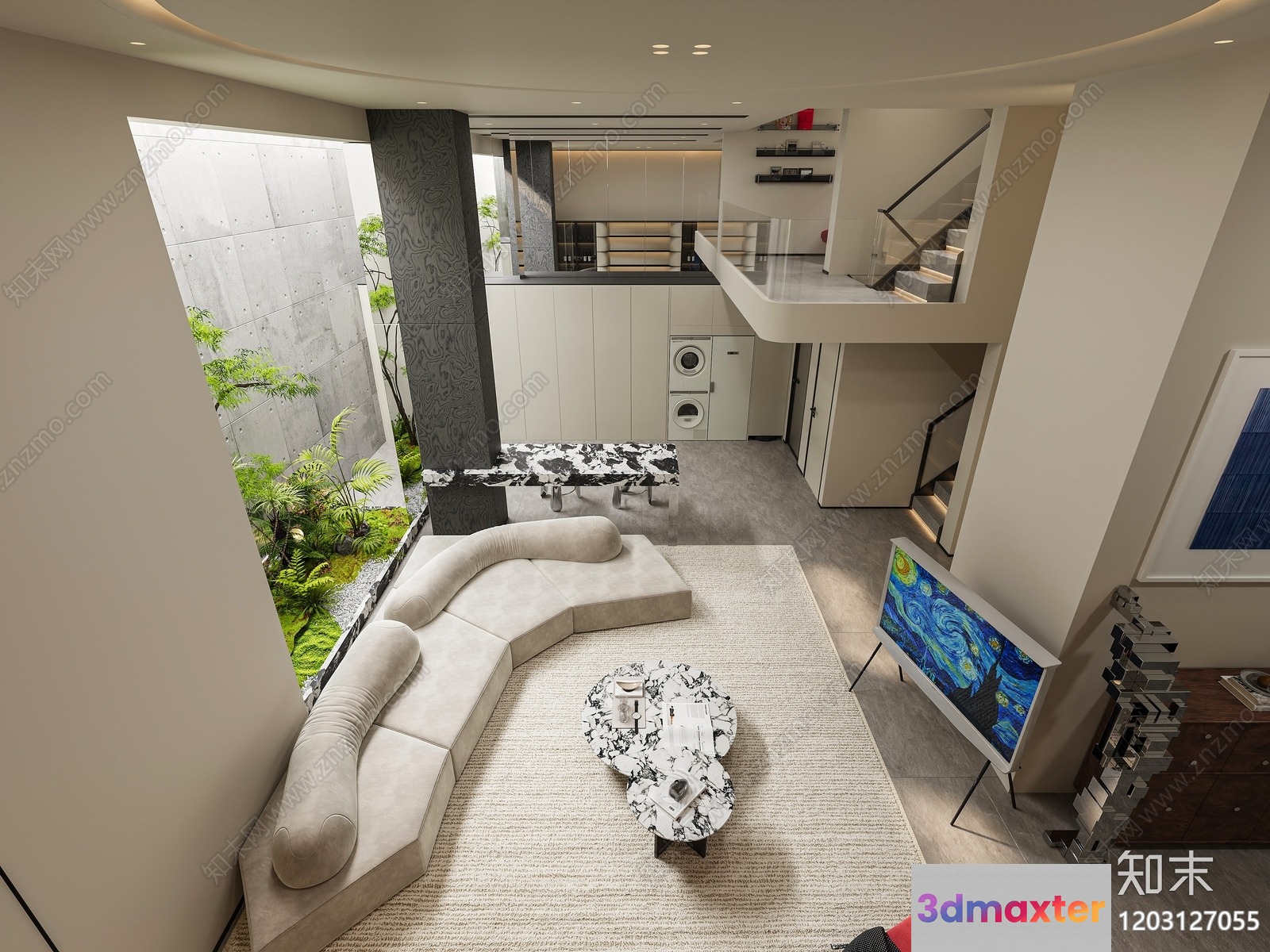 Modern Living Room 3D Model - 15818 - CORONA Render