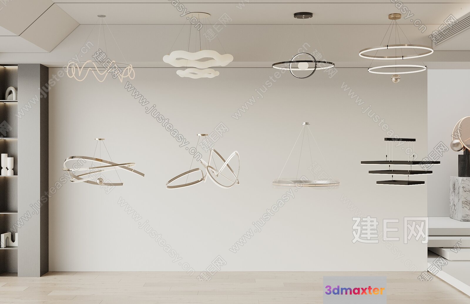 Modern Light Fixtures 3D Model - 8820 - VRAY Render