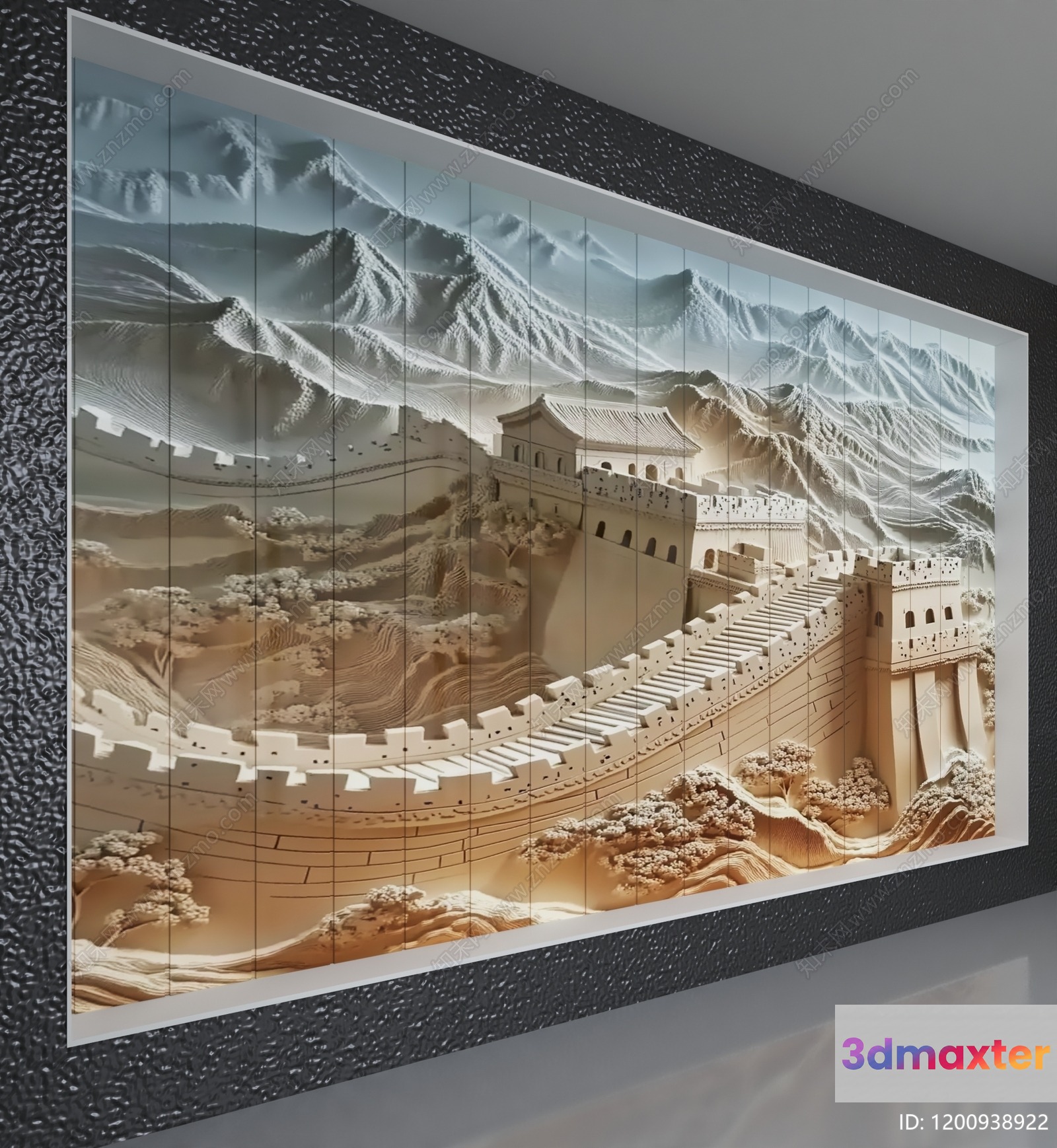 A Chinese-Style Wall Art 3D Model - 4219 - VRAY Render