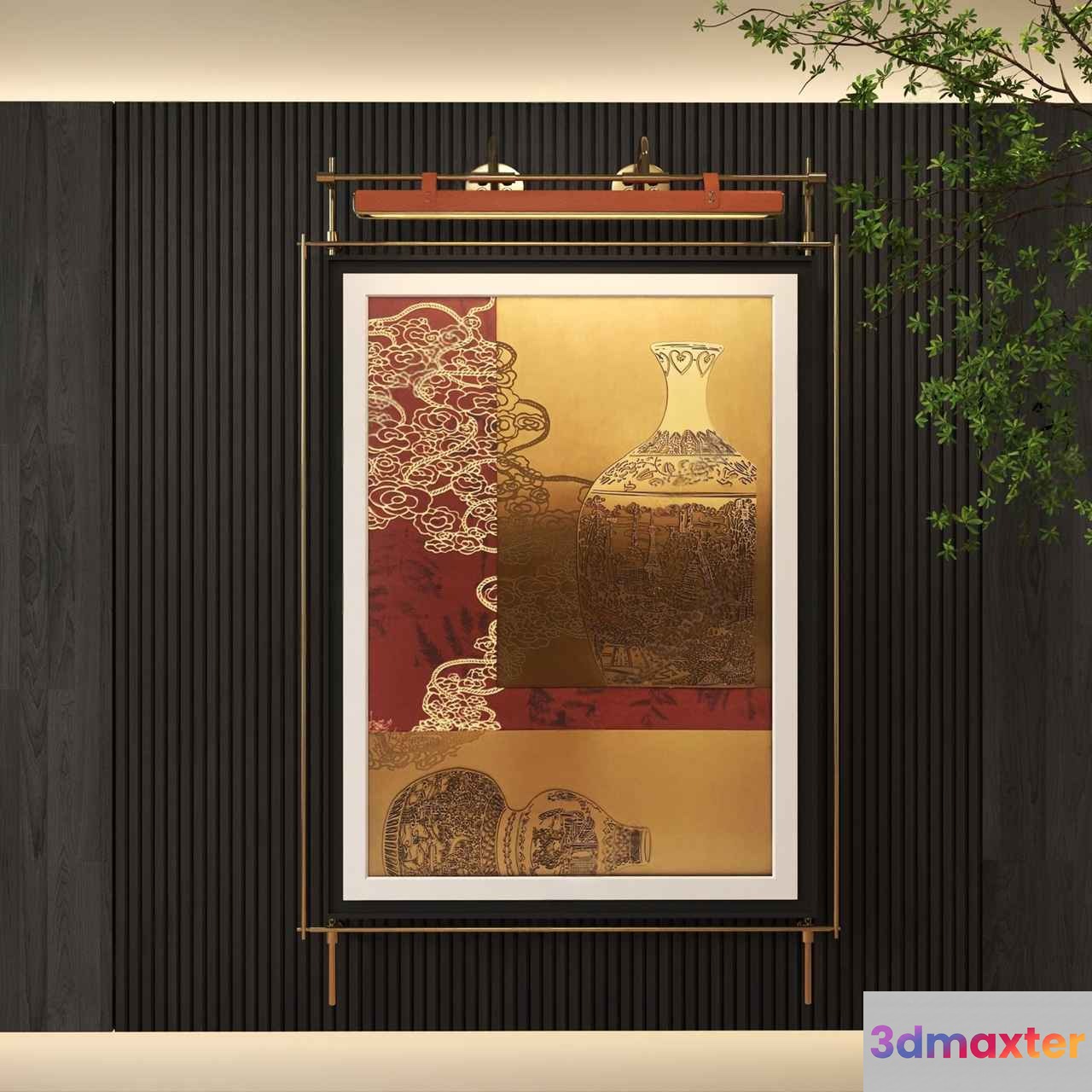 A Framed Picture Of Vases 3D Model - 7250 - VRAY Render