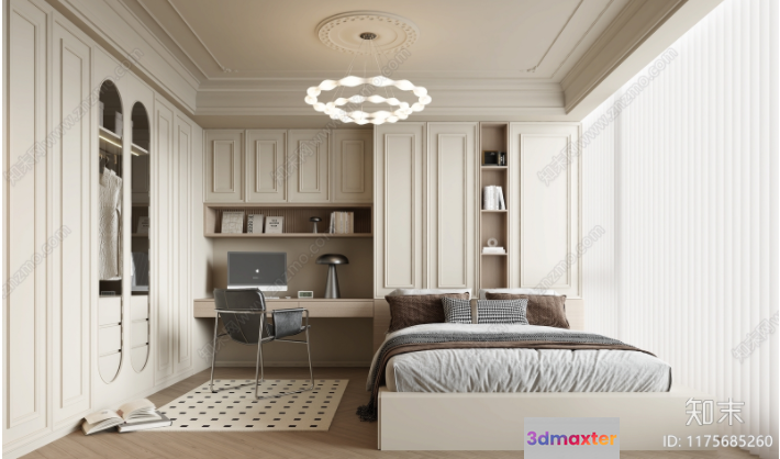 Cozy Bedroom 3D Model - 2305 - VRAY Render