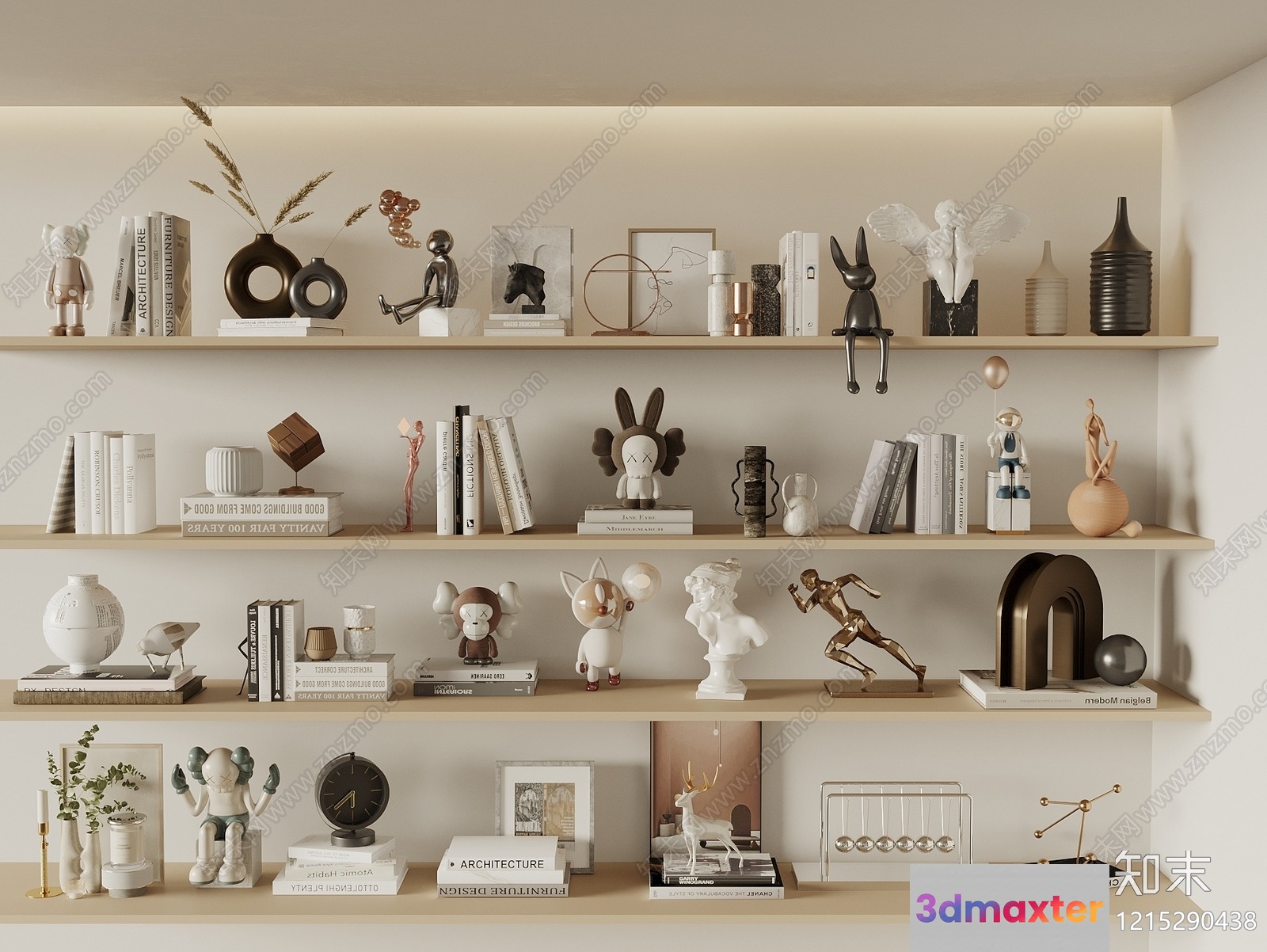 Modern Decorative Shelves 3D Model - 17220 - VRAY Render