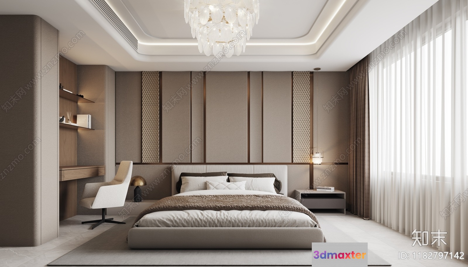 Modern Bedroom 3D Model - 2741 - VRAY Render