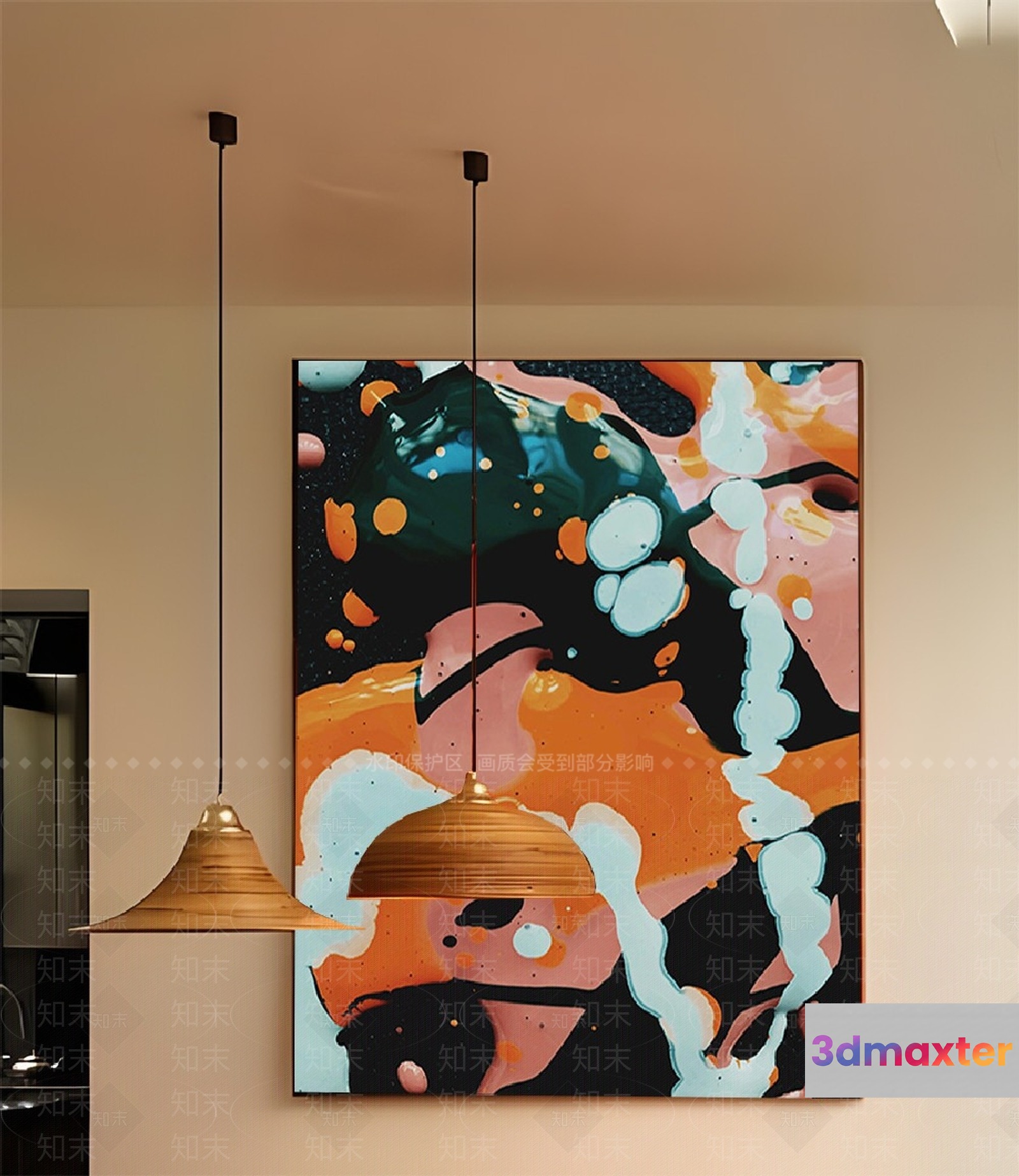 Modern Abstract Art Piece 3D Model - 9854 - VRAY Render