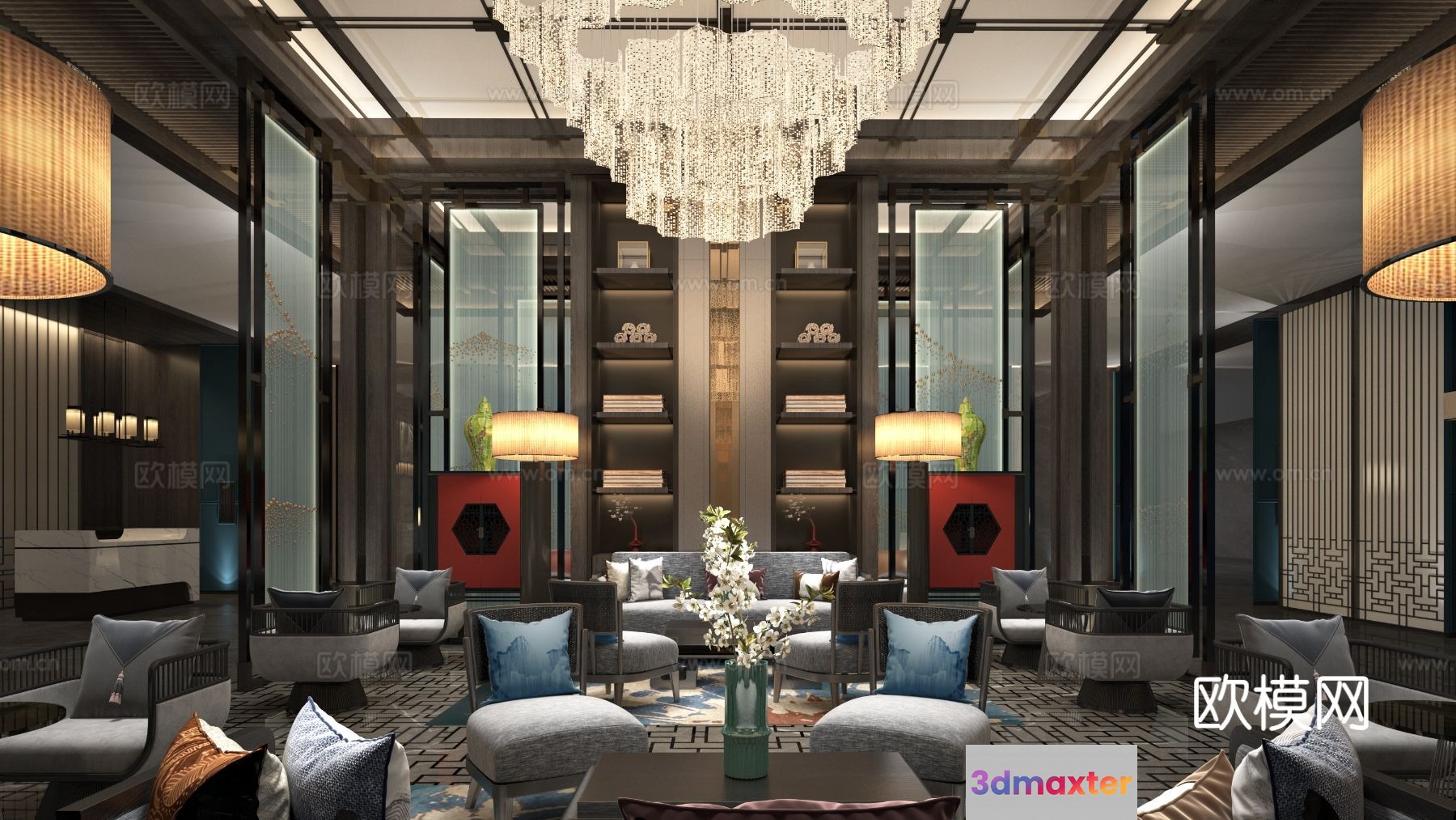 Modern Living Room 3D Model - 18357 - VRAY Render