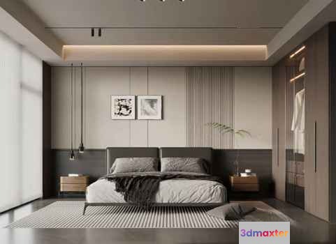 Modern Bedroom 3D Model - 4742 - VRAY Render