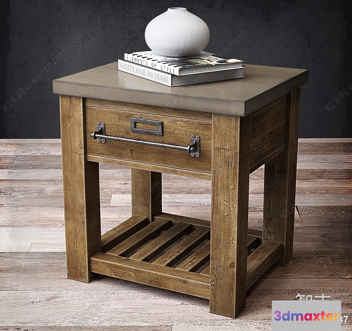 Rustic Wooden Table 3D Model - 9297 - CORONA Render