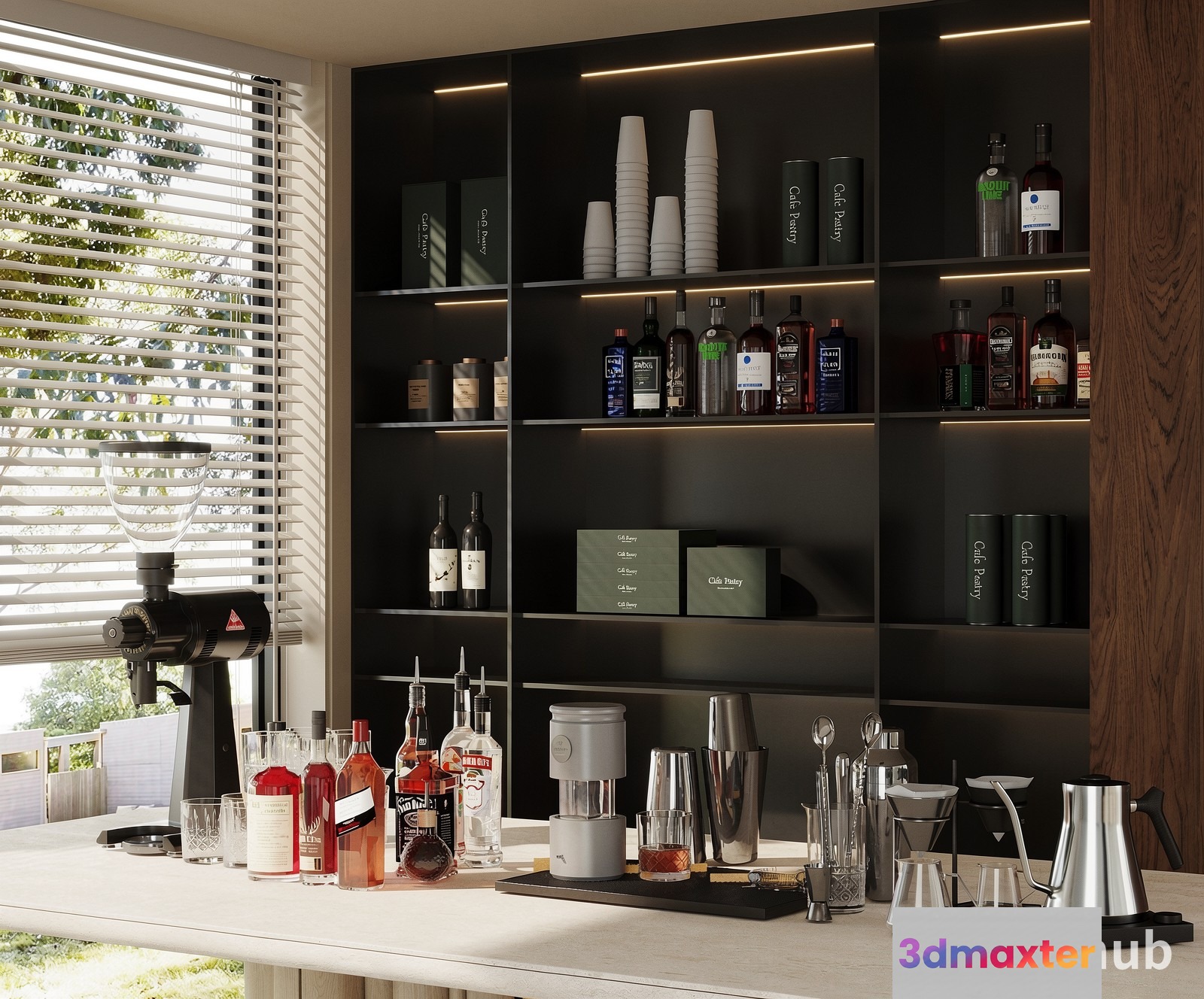 Modern Kitchen Bar 3D Model - 19715 - VRAY Render
