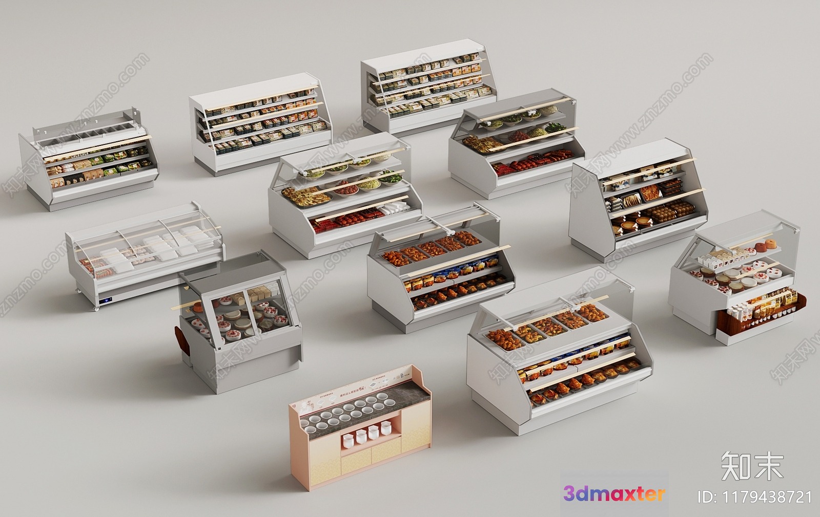 Miniature Food Display Cases 3D Model - 8374 - VRAY Render