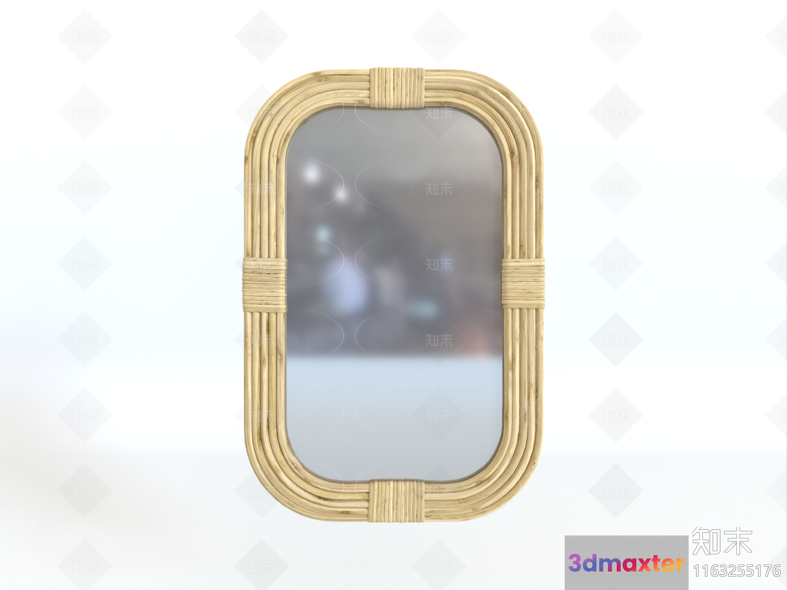 Rattan-Framed Mirror 3D Model - 6042 - VRAY Render