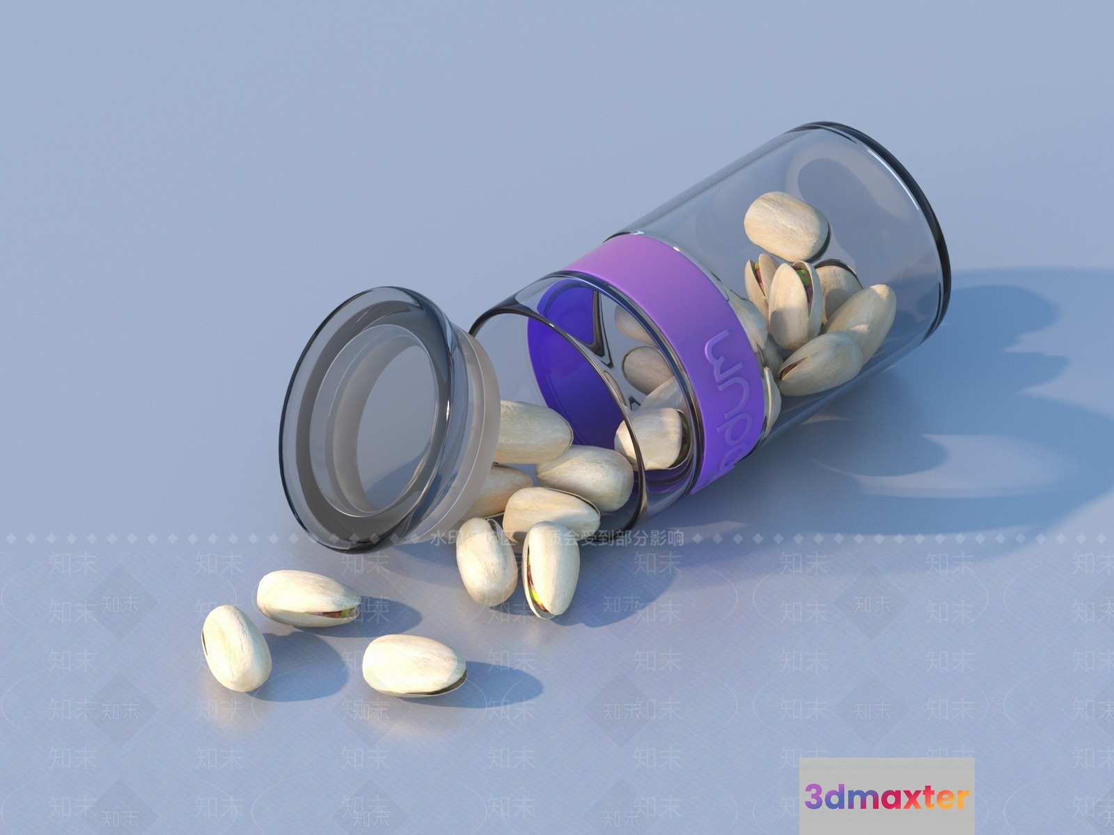 A Glass Container With Pistachios 3D Model - 22168 - VRAY Render