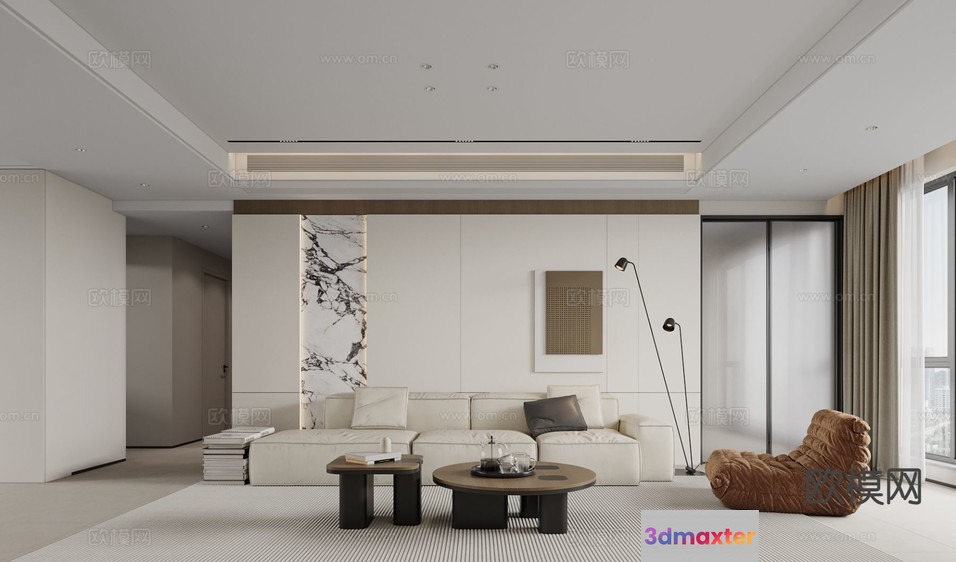 Modern Living Room 3D Model - 6657 - CORONA Render