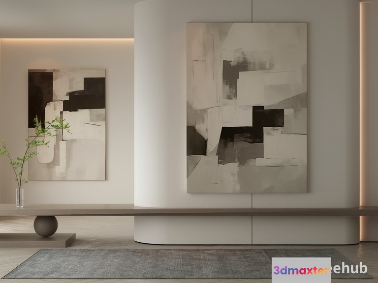 Modern Abstract Artwork 3D Model - 18900 - VRAY Render