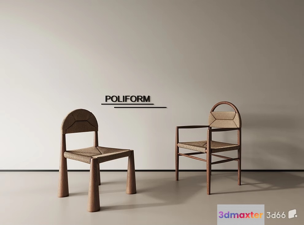 Modern Wooden Chairs 3D Model - 21350 - VRAY Render