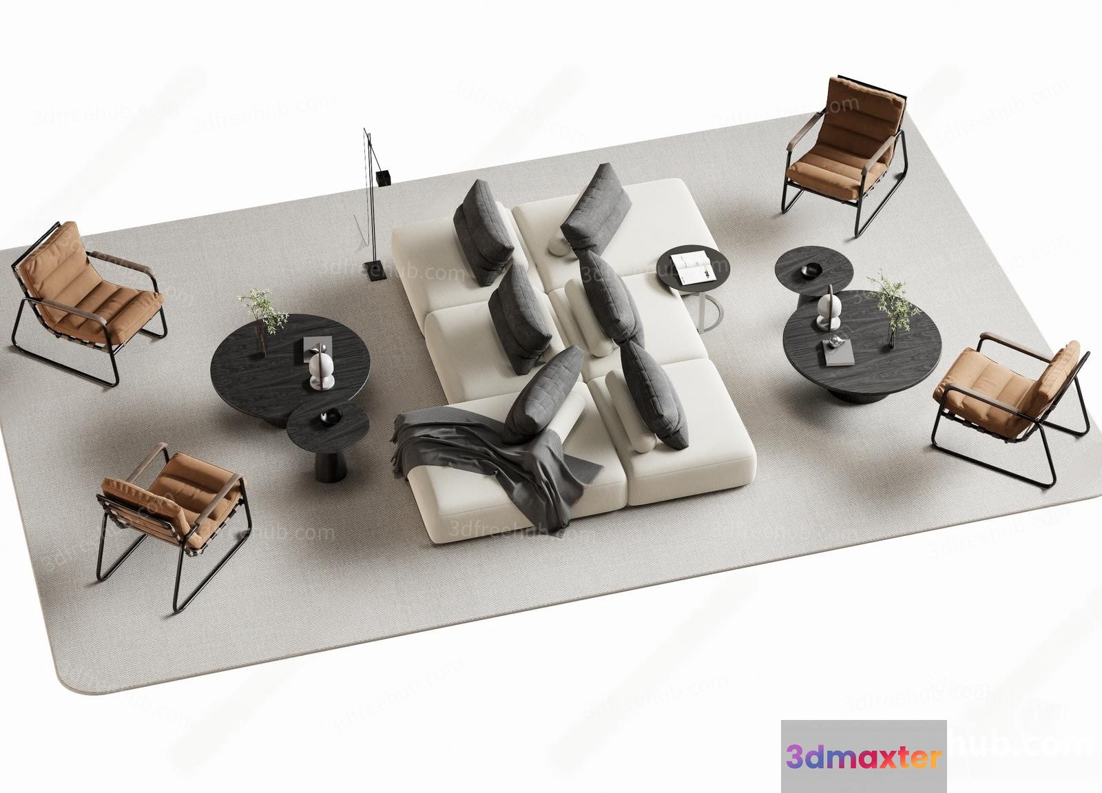 Modern Living Room 3D Model - 7841 - VRAY Render