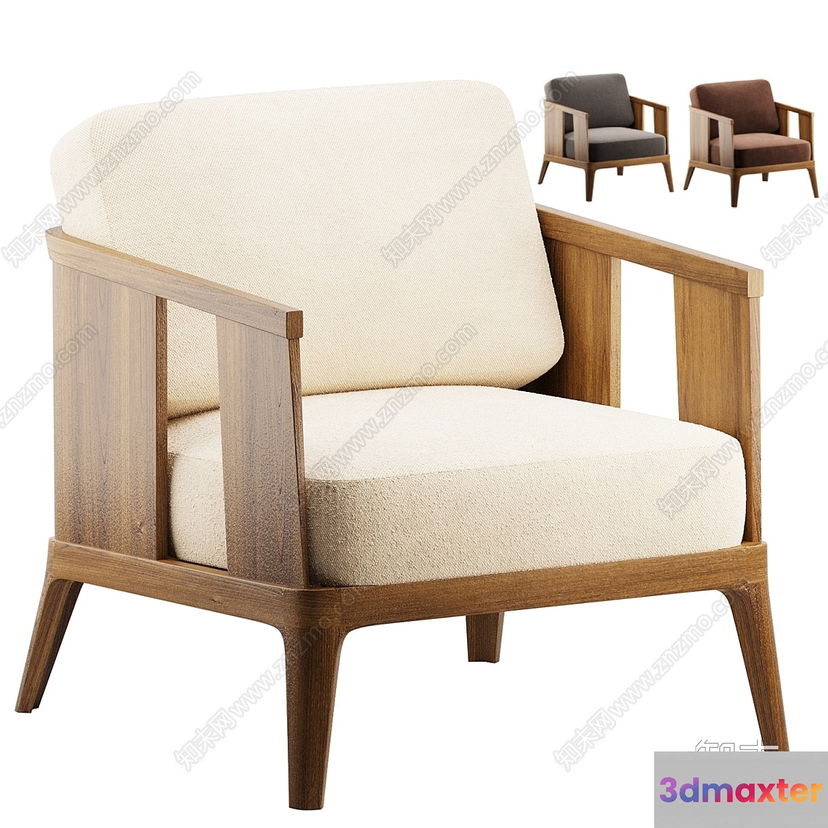 Wooden Armchair 3D Model - 10133 - VRAY Render