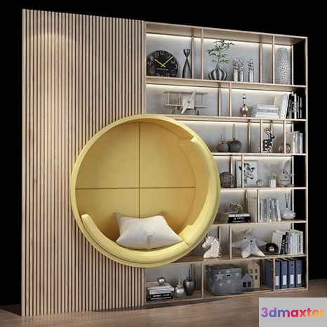 Modern Shelving Unit 3D Model - 12105 - VRAY Render