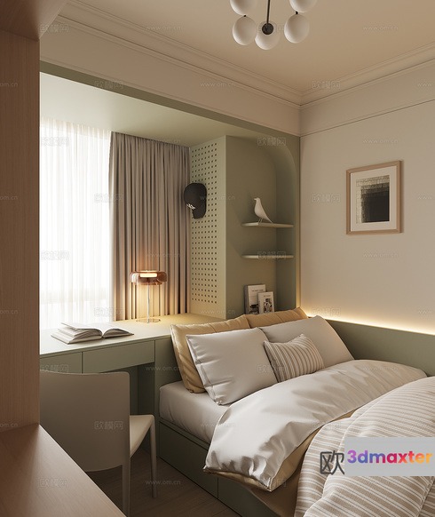 Cozy Bedroom 3D Model - 8994 - VRAY Render