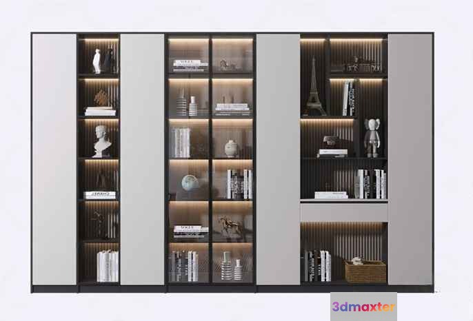 Modern Shelving Unit 3D Model - 4020 - VRAY Render