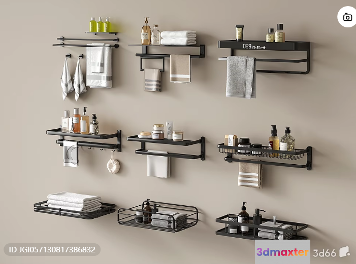 Metal Bathroom Shelves 3D Model - 15600 - VRAY Render