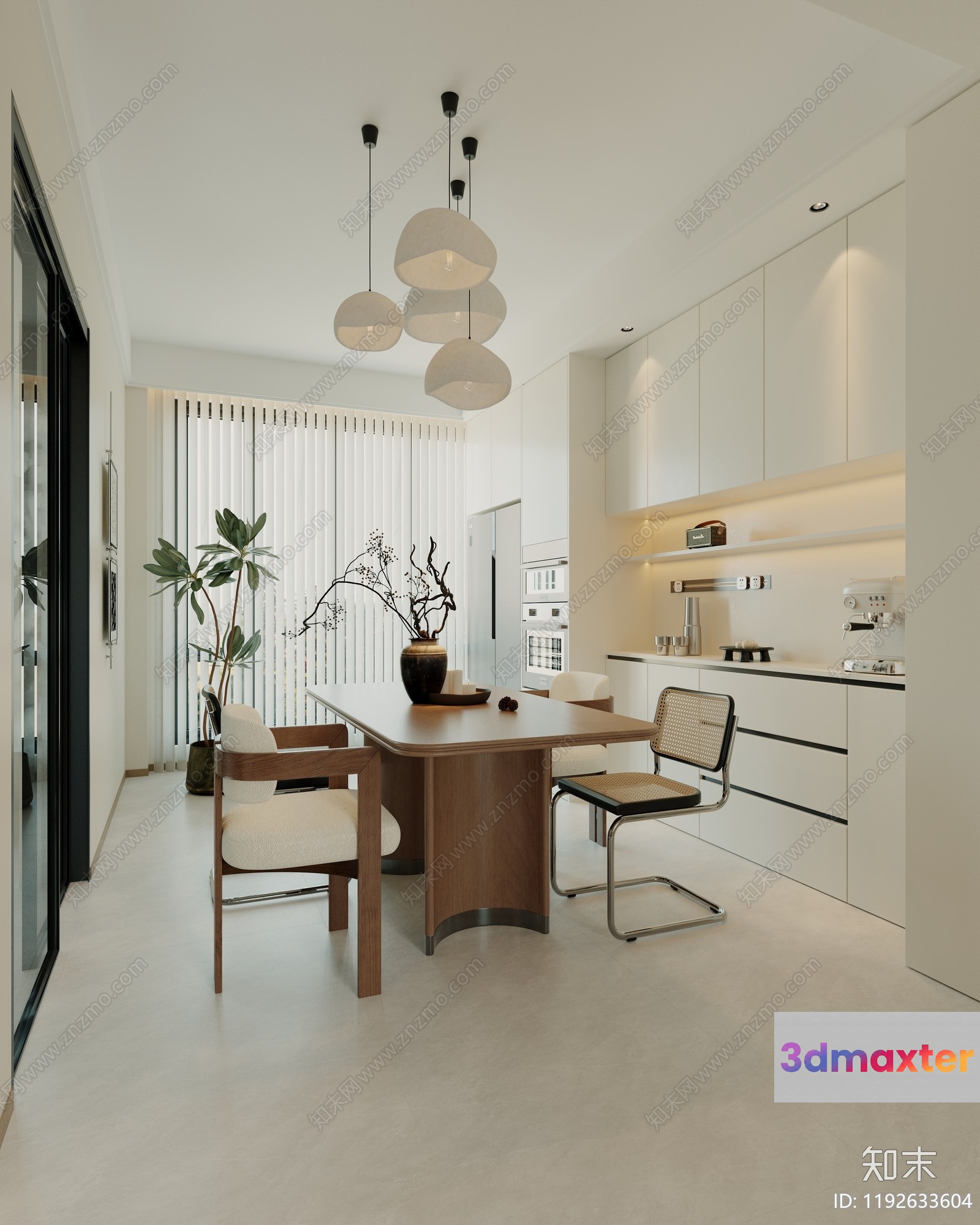 Modern Minimalist Kitchen 3D Model - 15552 - CORONA Render