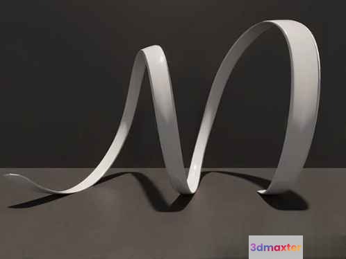 A White Ribbon 3D Model - 7998 - VRAY Render