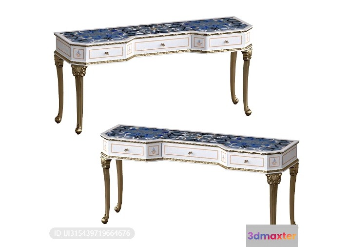 Antique-Style Console Tables 3D Model - 7688 - VRAY Render