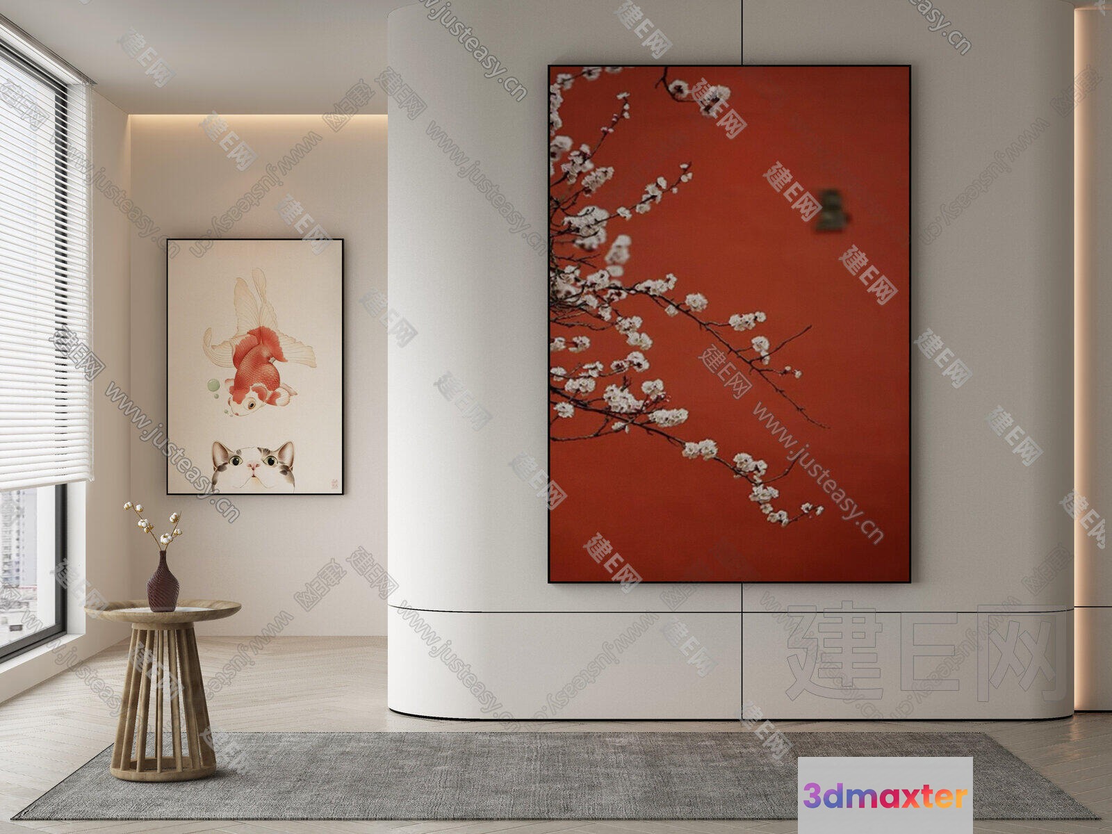 Modern Art Gallery 3D Model - 1888 - VRAY Render