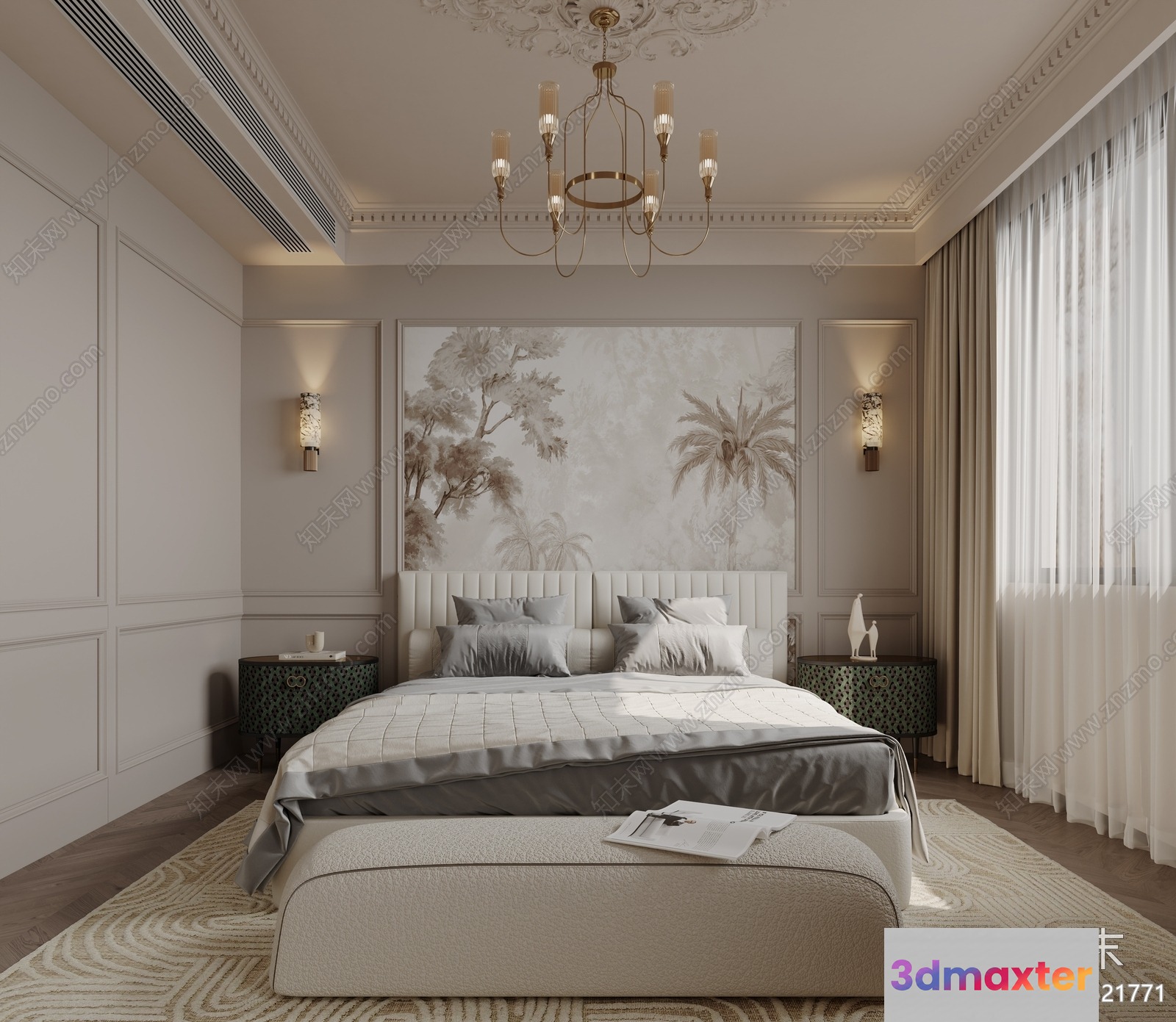 Cozy Bedroom 3D Model - 5905 - CORONA Render