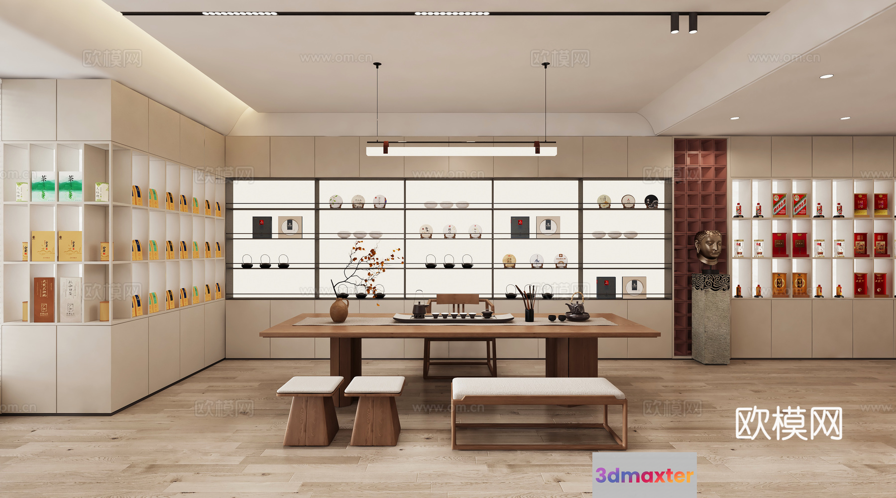 A Modern Minimalist Room With A Focus On Simplicity And Elegance 3D Model - 5764 - VRAY Render