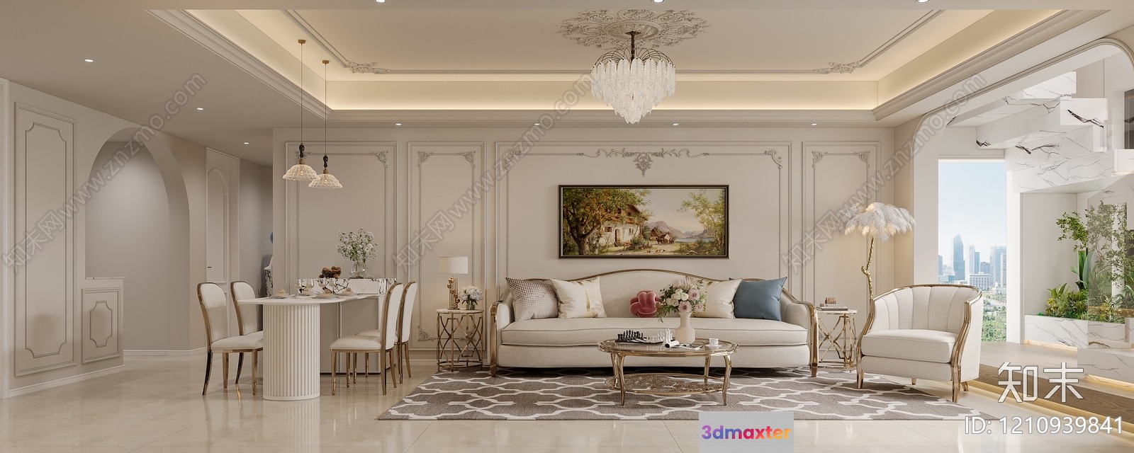 Cozy Living Room 3D Model - 4213 - VRAY Render