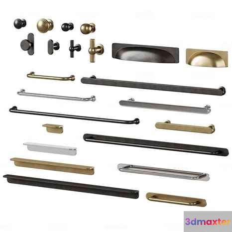 Metal Door Handles 3D Model - 8450 - CORONA Render