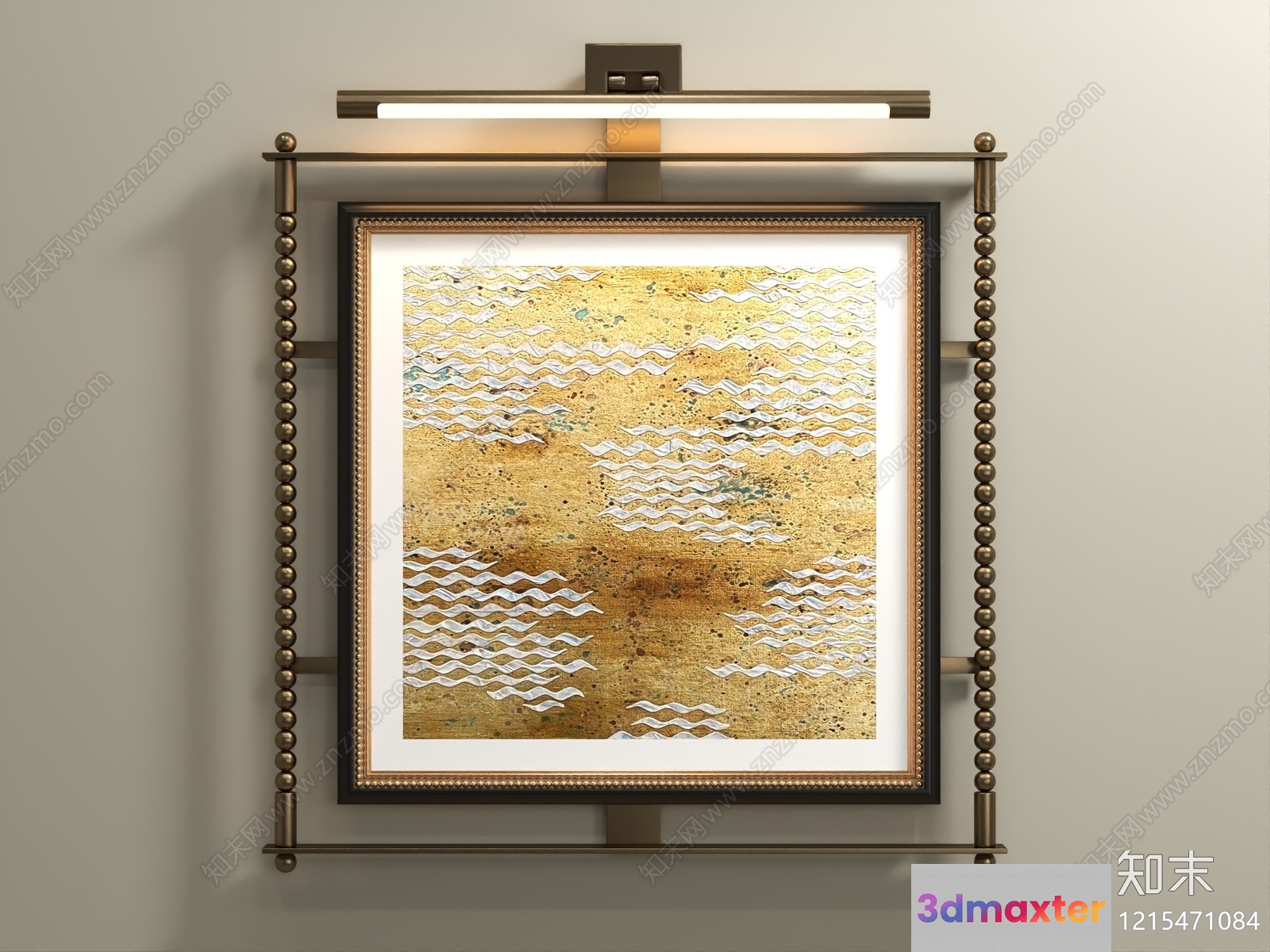 Gold Light Fixture 3D Model - 11940 - VRAY Render