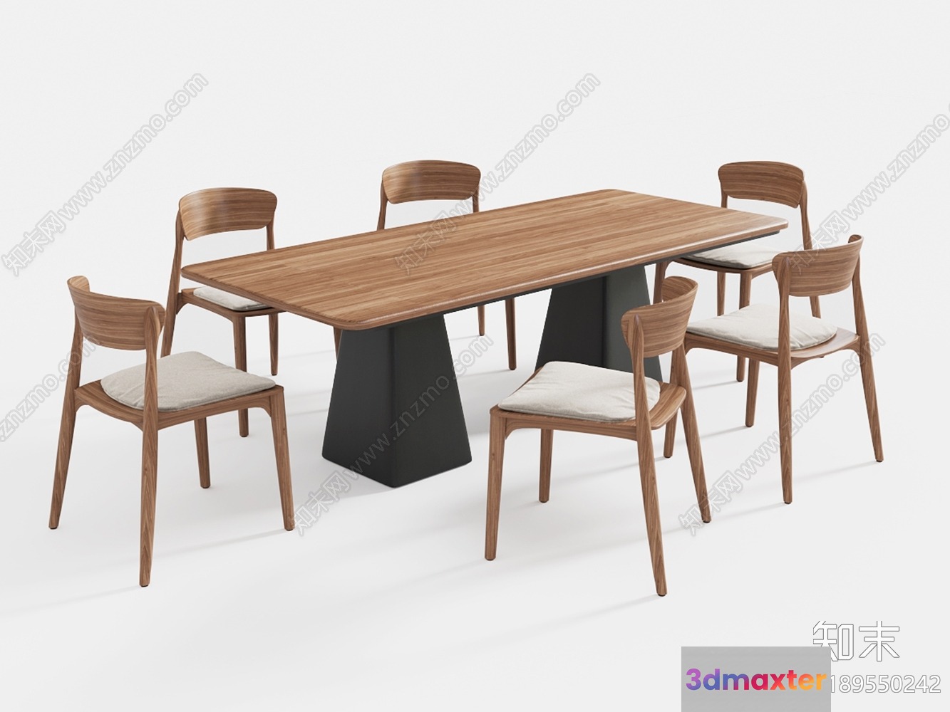 A Dining Table And Chairs Set 3D Model - 18035 - VRAY Render