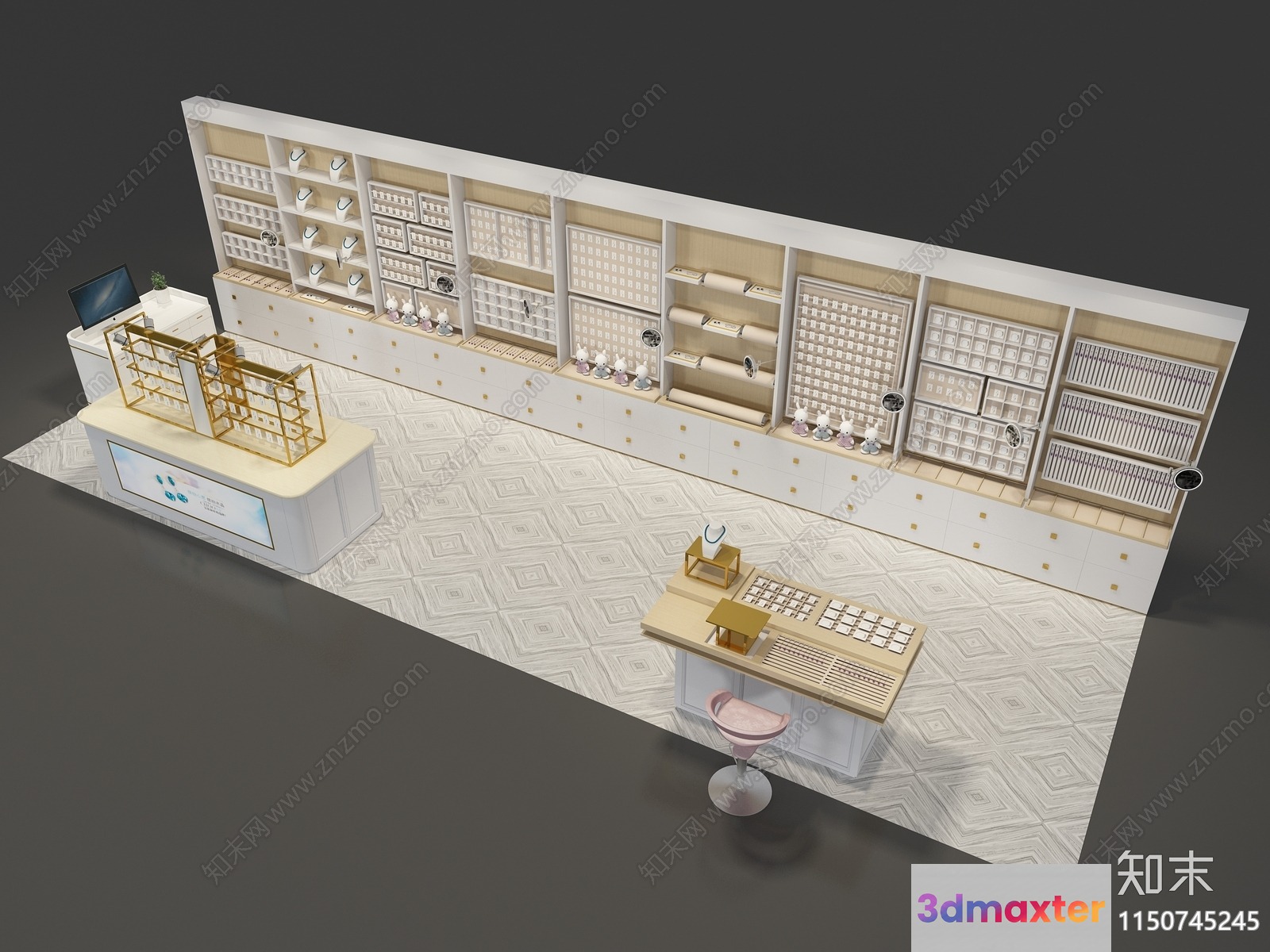 A Jewelry Store 3D Model - 1595 - VRAY Render