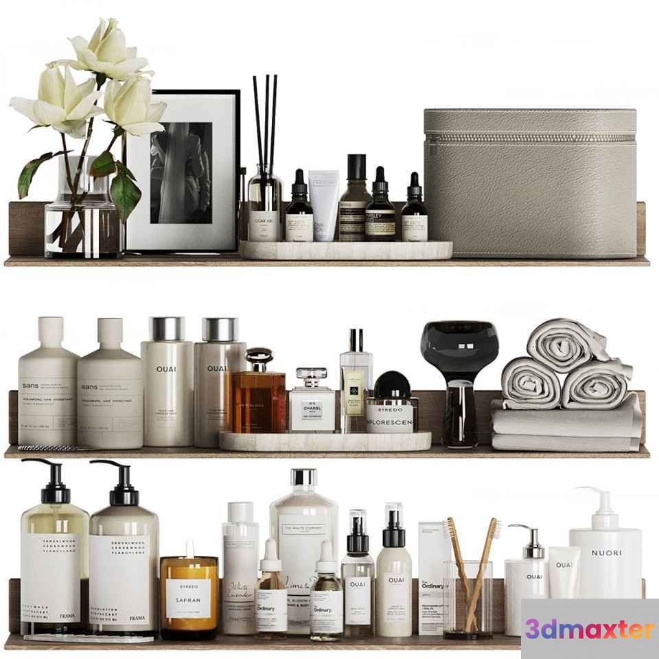 Modern Bathroom Shelves 3D Model - 16671 - CORONA Render