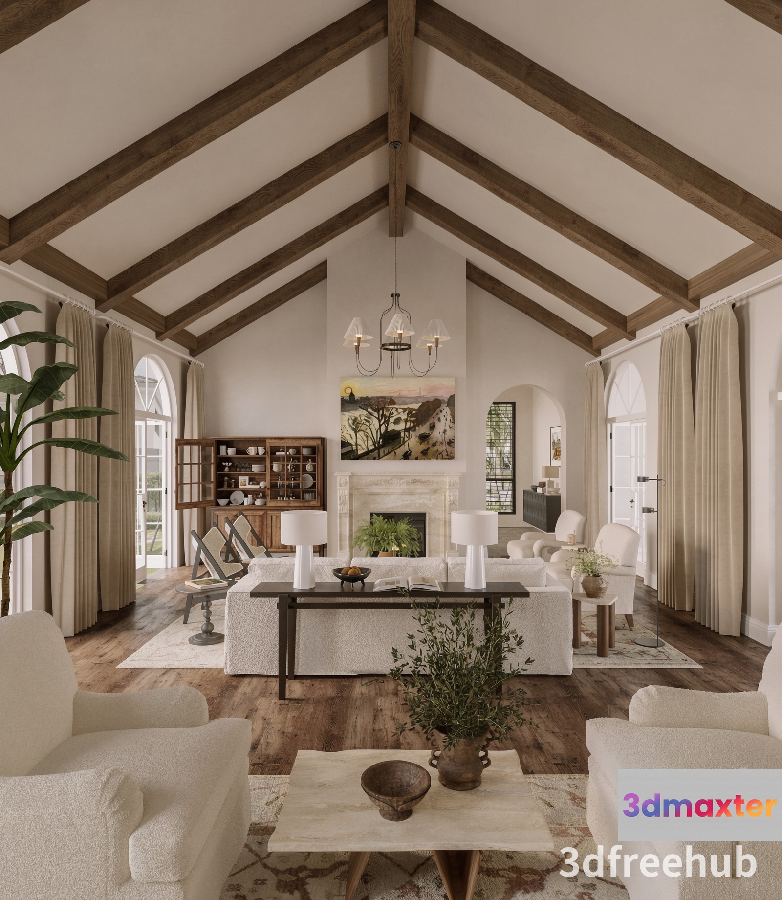 Modern Living Room 3D Model - 21496 - VRAY Render