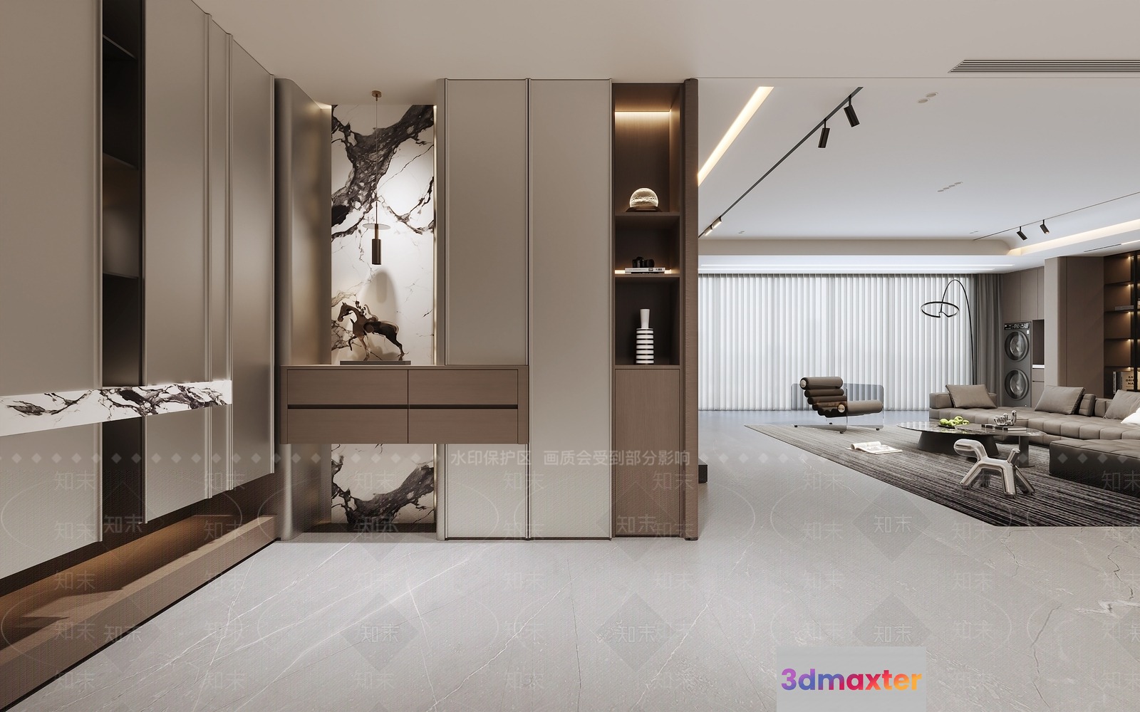 Modern Living Room 3D Model - 6145 - VRAY Render