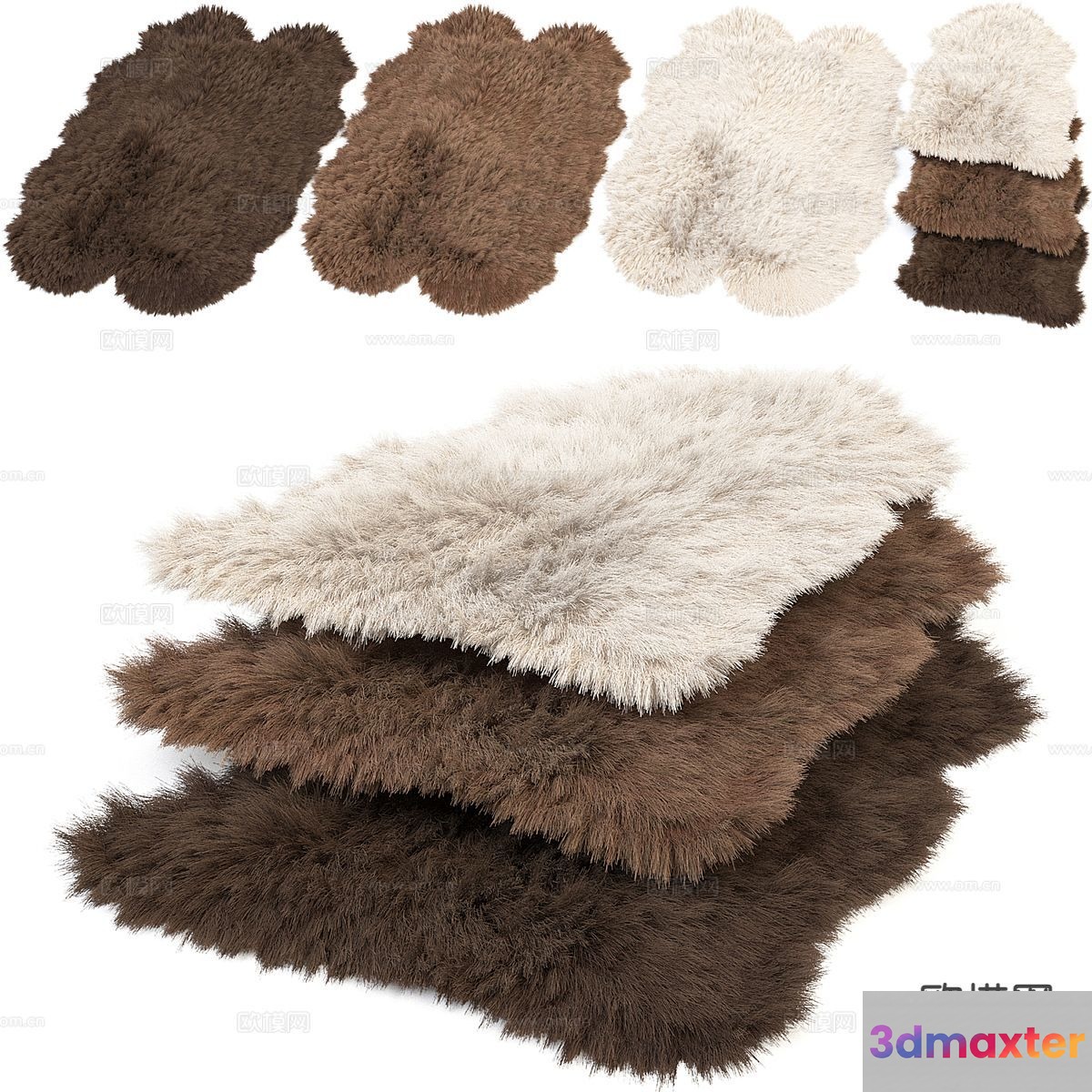 Cozy Brown Rugs 3D Model - 4593 - VRAY Render
