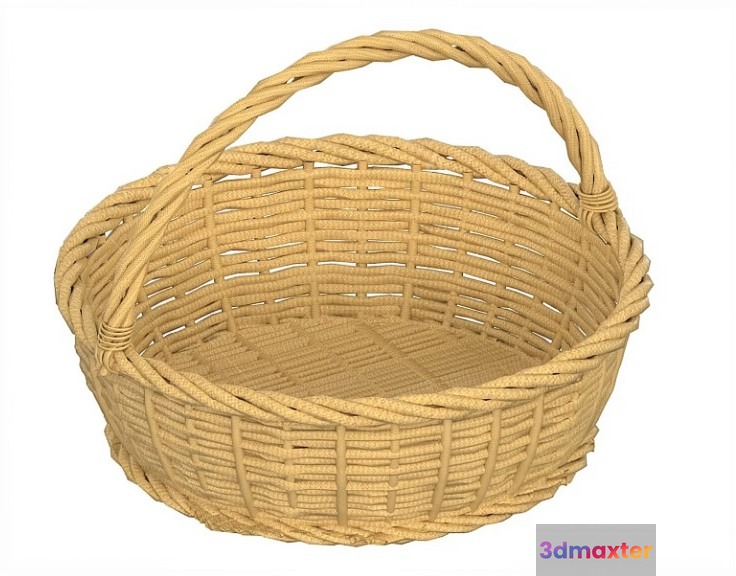A Woven Basket 3D Model - 6213 - VRAY Render